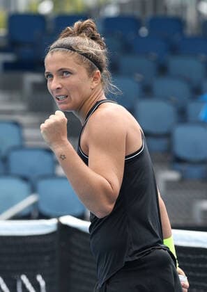 Sara Errani, ITA, during first round of 2021 Australian Open in Melbourne, 08 02 2021