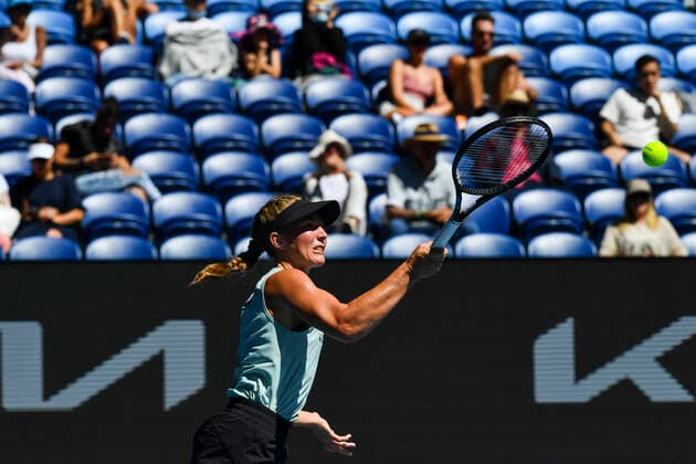TENNIS AUSTRALIAN OPEN, Maddison Inglis of Australia in action during her first Round Women s singles match against Sofia Kenin of the United States of America on Day 2 of the Australian Open at Melbourne Park in Melbourne, Tuesday, February 9, 2021. ( NO ARCHIVING, EDITORIAL USE ONLY, NO USE IN BOOKS WITHOUT CONSENT MELBOURNE VIC AUSTRALIA  Copyright: xDEANxLEWINSx 20210209001519301839