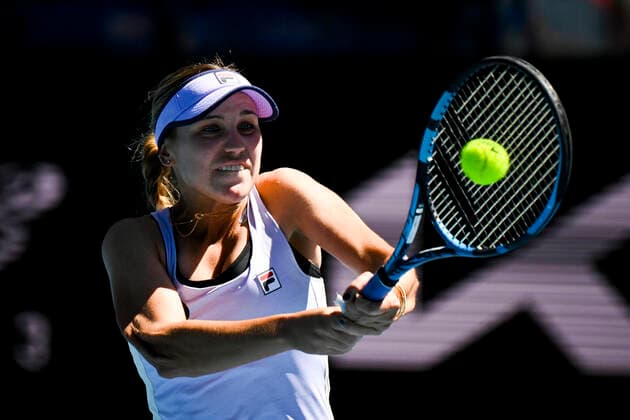 TENNIS AUSTRALIAN OPEN, Sofia Kenin of the United States of America in action during her first Round Women s singles match against Maddison Inglis of Australia on Day 2 of the Australian Open at Melbourne Park in Melbourne, Tuesday, February 9, 2021. ( NO ARCHIVING, EDITORIAL USE ONLY, NO USE IN BOOKS WITHOUT CONSENT MELBOURNE VIC AUSTRALIA  Copyright: xDEANxLEWINSx 20210209001519306053