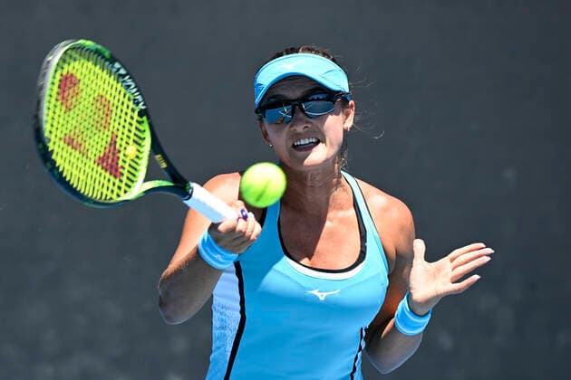 TENNIS AUSTRALIAN OPEN, Arina Rodionova of Australia in action during her first Round Women s singles match against Madison Brengle of the United States of America on Day 2 of the Australian Open at Melbourne Park in Melbourne, Tuesday, February 9, 2021. ( NO ARCHIVING, EDITORIAL USE ONLY, NO USE IN BOOKS WITHOUT CONSENT MELBOURNE VIC AUSTRALIA  Copyright: xDEANxLEWINSx 20210209001519321220
