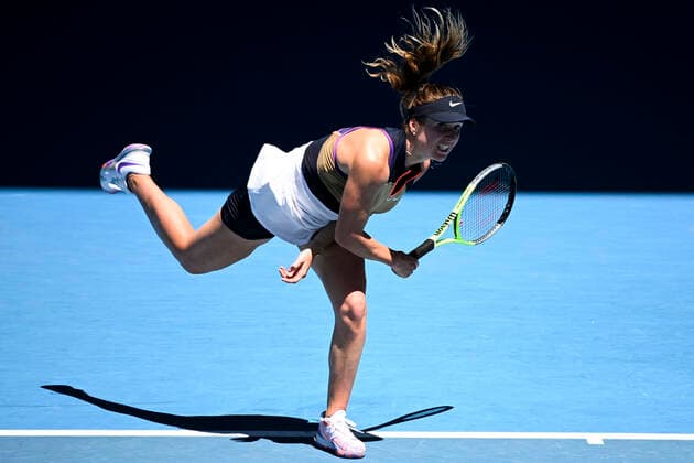TENNIS AUSTRALIAN OPEN, Elina Svitolina of Ukraine in action during her first Round Women s singles match against Marie Bouzkova of the Czech Republic on Day 2 of the Australian Open at Melbourne Park in Melbourne, Tuesday, February 9, 2021. ( NO ARCHIVING, EDITORIAL USE ONLY, NO USE IN BOOKS WITHOUT CONSENT MELBOURNE VIC AUSTRALIA  Copyright: xDEANxLEWINSx 20210209001519326362