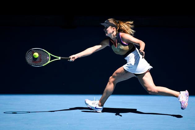 TENNIS AUSTRALIAN OPEN, Elina Svitolina of Ukraine in action during her first Round Women s singles match against Marie Bouzkova of the Czech Republic on Day 2 of the Australian Open at Melbourne Park in Melbourne, Tuesday, February 9, 2021. ( NO ARCHIVING, EDITORIAL USE ONLY, NO USE IN BOOKS WITHOUT CONSENT MELBOURNE VIC AUSTRALIA  Copyright: xDEANxLEWINSx 20210209001519326846