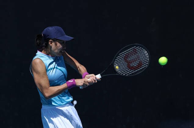 (210209) -- MELBOURNE, Feb. 9, 2021 -- Zhang Shuai of China returns a shot during the women s singles first round match between Zhang Shuai of China and Ann Li of the United States at Australian Open in Melbourne Park, Melbourne, Australia on Feb. 9, 2021. ) (SP)AUSTRALIA-MELBOURNE-TENNIS-AUSTRALIAN OPEN-DAY 2 BaixXuefei 