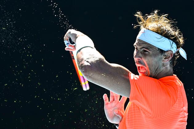 TENNIS AUSTRALIAN OPEN, Rafael Nadal of Spain in action during his first Round Men s singles match against Laslo Djere of Serbia on Day 2 of the Australian Open at Melbourne Park in Melbourne, Tuesday, February 9, 2021. ( NO ARCHIVING, EDITORIAL USE ONLY, NO USE IN BOOKS WITHOUT CONSENT MELBOURNE VIC AUSTRALIA  Copyright: xDEANxLEWINSx 20210209001519337631
