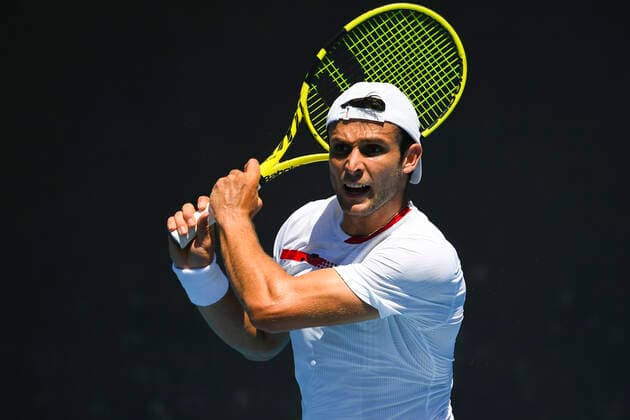 TENNIS AUSTRALIAN OPEN, Aleksandar Vukic of Australia in action during his first Round Men s singles match against Karen Khachanov of Russia on Day 2 of the Australian Open at Melbourne Park in Melbourne, Tuesday, February 9, 2021. ( NO ARCHIVING, EDITORIAL USE ONLY, NO USE IN BOOKS WITHOUT CONSENT MELBOURNE VIC AUSTRALIA  Copyright: xDAVExHUNTx 20210209001519348198