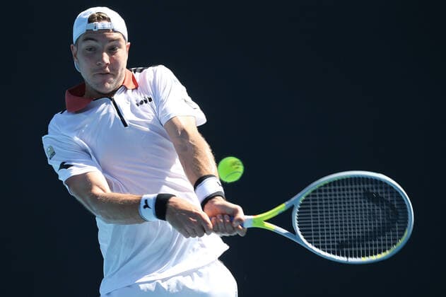 Jan Lennard Struff, GER, during first round of 2021 Australian Open in Melbourne, 09 02 2021