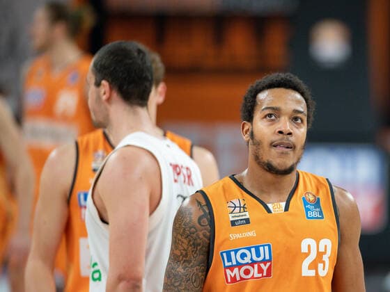 Troy Caupain Ratiopharm Ulm 23 , aergert, ratiopharm Ulm vs FC Bayern Basketball, Basketball, Bundesliga, easycredit, 17 Spieltag, Saison 2020 2021, 09 02 2021, ratiopharm Ulm vs FC Bayern Basketball, Basketball, Bundesliga, easycredit, 17 Spieltag, Saison 2020 2021, 09 02 2021 Neu Ulm Copyright: xEIBNER SaschaxWaltherx EP_EER
