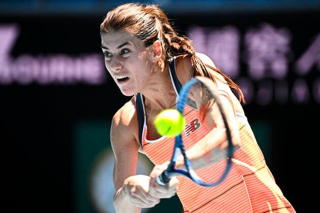 TENNIS AUSTRALIAN OPEN, Sorana Cirstea of Romania in action during her second Round Women s singles match against Petra Kvitova of the Czech Republic on Day 3 of the Australian Open at Melbourne Park in Melbourne, Wednesday, February 10, 2021. ( NO ARCHIVING, EDITORIAL USE ONLY, NO USE IN BOOKS WITHOUT CONSENT MELBOURNE VIC AUSTRALIA  Copyright: xDEANxLEWINSx 20210210001519534168