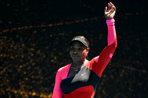 TENNIS AUSTRALIAN OPEN, Serena Williams of the United States of America celebrates after winning her second Round Women s singles match against Nina Stojanovic of Serbia on Day 3 of the Australian Open at Melbourne Park in Melbourne, Wednesday, February 10, 2021. ( NO ARCHIVING, EDITORIAL USE ONLY, NO USE IN BOOKS WITHOUT CONSENT MELBOURNE VIC AUSTRALIA  Copyright: xDAVExHUNTx 20210210001519539344