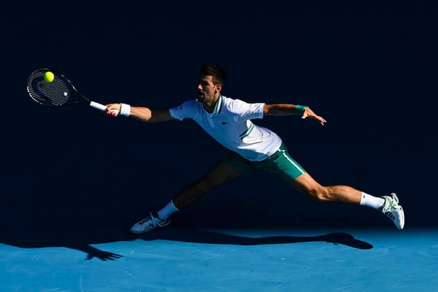 TENNIS AUSTRALIAN OPEN, Novak Djokovic of Serbia in action during his second Round Men s singles match against Frances Tiafoe of the United States of America on Day 3 of the Australian Open at Melbourne Park in Melbourne, Wednesday, February 10, 2021. ( NO ARCHIVING, EDITORIAL USE ONLY, NO USE IN BOOKS WITHOUT CONSENT MELBOURNE VIC AUSTRALIA  Copyright: xDAVExHUNTx 20210210001519559117