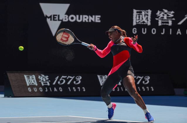 (210210) -- MELBOURNE, Feb. 10, 2021 -- Serena Williams of the United States returns a shot during the women s singles second round match between Nina Stojanovic of Serbia and Serena Williams of the United States at Australian Open in Melbourne Park, Melbourne, Australia, Feb. 10, 2021. ) (SP)AUSTRALIA-MELBOURNE-TENIS-AUSTRALIAN OPEN BaixXuefei 