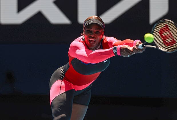 (210210) -- MELBOURNE, Feb. 10, 2021 -- Serena Williams of the United States returns a shot during the women s singles second round match between Nina Stojanovic of Serbia and Serena Williams of the United States at Australian Open in Melbourne Park, Melbourne, Australia, Feb. 10, 2021. ) (SP)AUSTRALIA-MELBOURNE-TENIS-AUSTRALIAN OPEN BaixXuefei 