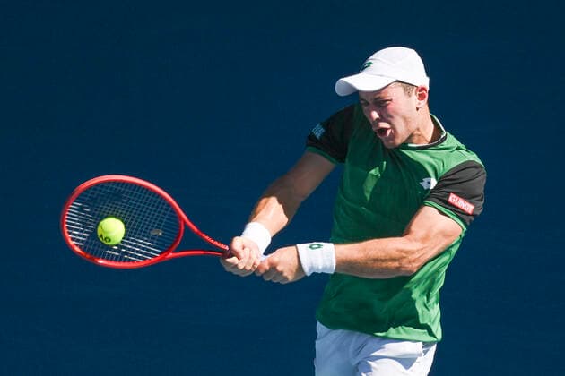 Dominik Koepfer Australian Open 2021 Melbourne Park Melbourne Victoria Australia 10 02 2021 Copyright: xJuergenxHasenkopfx