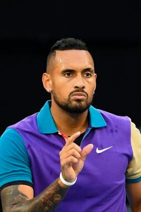 TENNIS AUSTRALIAN OPEN, Nick Kyrgios of Australia reacts during his second Round Men s singles match against Ugo Humbert of France on Day 3 of the Australian Open at Melbourne Park in Melbourne, Wednesday, February 10, 2021. ( NO ARCHIVING, EDITORIAL USE ONLY, NO USE IN BOOKS WITHOUT CONSENT MELBOURNE VIC AUSTRALIA  Copyright: xDAVExHUNTx 20210210001519579218