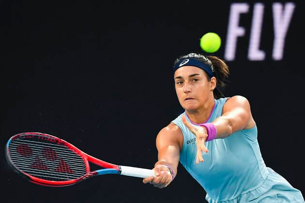 TENNIS AUSTRALIAN OPEN, Caroline Garcia of France in action during her second Round Women s singles match against Naomi Osaka of Japan on Day 3 of the Australian Open at Melbourne Park in Melbourne, Wednesday, February 10, 2021. ( NO ARCHIVING, EDITORIAL USE ONLY, NO USE IN BOOKS WITHOUT CONSENT MELBOURNE VIC AUSTRALIA  Copyright: xJAMESxROSSx 20210210001519586571