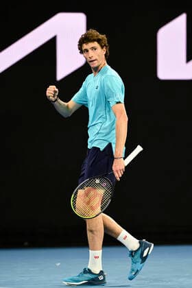 TENNIS AUSTRALIAN OPEN, Ugo Humbert of France reacts during his second Round Men s singles match against Nick Kyrgios of Australia on Day 3 of the Australian Open at Melbourne Park in Melbourne, Wednesday, February 10, 2021. ( NO ARCHIVING, EDITORIAL USE ONLY, NO USE IN BOOKS WITHOUT CONSENT MELBOURNE VIC AUSTRALIA  Copyright: xDAVExHUNTx 20210210001519595456