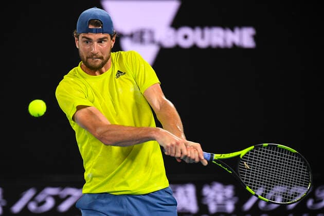 TENNIS AUSTRALIAN OPEN, Maxime Cressy of the United States of America in action during his second Round Men s singles match against Alexander Zverev of Germany on Day 3 of the Australian Open at Melbourne Park in Melbourne, Wednesday, February 10, 2021. ( NO ARCHIVING, EDITORIAL USE ONLY, NO USE IN BOOKS WITHOUT CONSENT MELBOURNE VIC AUSTRALIA  Copyright: xJAMESxROSSx 20210210001519599099