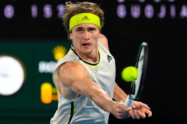 TENNIS AUSTRALIAN OPEN, Alexander Zverev of Germany in action during his second Round Men s singles match against Maxime Cressy of the United States of America on Day 3 of the Australian Open at Melbourne Park in Melbourne, Wednesday, February 10, 2021. ( NO ARCHIVING, EDITORIAL USE ONLY, NO USE IN BOOKS WITHOUT CONSENT MELBOURNE VIC AUSTRALIA  Copyright: xJAMESxROSSx 20210210001519599126