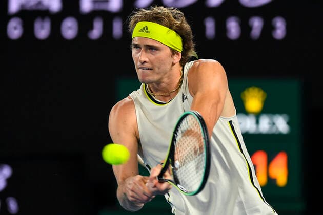 TENNIS AUSTRALIAN OPEN, Alexander Zverev of Germany in action during his second Round Men s singles match against Maxime Cressy of the United States of America on Day 3 of the Australian Open at Melbourne Park in Melbourne, Wednesday, February 10, 2021. ( NO ARCHIVING, EDITORIAL USE ONLY, NO USE IN BOOKS WITHOUT CONSENT MELBOURNE VIC AUSTRALIA  Copyright: xJAMESxROSSx 20210210001519599153