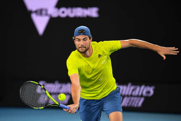 TENNIS AUSTRALIAN OPEN, Maxime Cressy of the United States of America in action during his second Round Men s singles match against Alexander Zverev of Germany on Day 3 of the Australian Open at Melbourne Park in Melbourne, Wednesday, February 10, 2021. ( NO ARCHIVING, EDITORIAL USE ONLY, NO USE IN BOOKS WITHOUT CONSENT MELBOURNE VIC AUSTRALIA  Copyright: xJAMESxROSSx 20210210001519599180