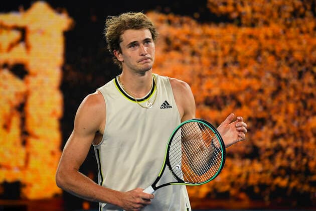 TENNIS AUSTRALIAN OPEN, Alexander Zverev of Germany celebrates after winning his second Round Men s singles match against Maxime Cressy of the United States of America on Day 3 of the Australian Open at Melbourne Park in Melbourne, Wednesday, February 10, 2021. ( NO ARCHIVING, EDITORIAL USE ONLY, NO USE IN BOOKS WITHOUT CONSENT MELBOURNE VIC AUSTRALIA  Copyright: xJAMESxROSSx 20210210001519602858