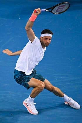 TENNIS AUSTRALIAN OPEN, Grigor Dimitrov of Bulgaria in action during his second Round Men s singles match against Alex Bolt of Australia on Day 3 of the Australian Open at Melbourne Park in Melbourne, Wednesday, February 10, 2021. ( NO ARCHIVING, EDITORIAL USE ONLY, NO USE IN BOOKS WITHOUT CONSENT MELBOURNE VIC AUSTRALIA  Copyright: xDEANxLEWINSx 20210210001519608478
