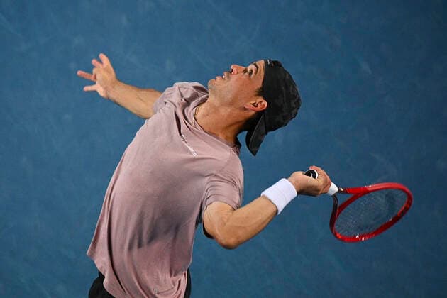 TENNIS AUSTRALIAN OPEN, Alex Bolt of Australia in action during his second Round Men s singles match against Grigor Dimitrov of Bulgaria on Day 3 of the Australian Open at Melbourne Park in Melbourne, Wednesday, February 10, 2021. ( NO ARCHIVING, EDITORIAL USE ONLY, NO USE IN BOOKS WITHOUT CONSENT MELBOURNE VIC AUSTRALIA  Copyright: xDEANxLEWINSx 20210210001519609572