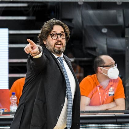 GER, BBL, ratiopharm ulm vs FC Bayern München Muenchen 09 02 2021, ratiopharm arena, Neu Ulm, GER, BBL, ratiopharm ulm vs FC Bayern München Muenchen, pictured Andrea Trinchieri Bavaria. nordphoto.GmbHx xHafner nph00200