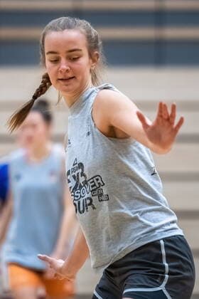 Lilly Oswald 16, GISA Lions SV Halle GISA Lions SV Halle Training Basketball 1 Bundesliga ERDGAS Sportarena Halle Saale 10 02 2021 Foto Holger John Halle Sachsen Anhalt Germany ERDGAS Sportarena Halle Saale