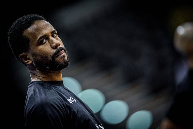 Basketball Oldenburg 10 02 2021 Season 2020 2021 easyCredit BBL 17 Matchday EWE Baskets Hamburg Towers Basketball Oldenburg 10 02 2021 Season 2020 2021 easyCredit BBL 17 Matchday EWE Baskets Hamburg Towers 44 Bryce Taylor, Towers Hamburg editorial use only commercial use only by arrangement with the photographer Oldenburg Germany