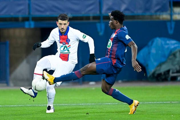 Fußball, Coupe de France, SM Caen - Paris St. Germain Alessandro Florenzi (PSG) FOOTBALL : SM Caen vs PSG - 1 32 de Finale - Coupe de France - 10 02 2021 JBAutissier Panoramic 