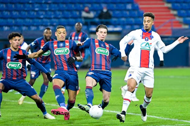 Fußball, Coupe de France, SM Caen - Paris St. Germain Thilo Kehrer (PSG) FOOTBALL : SM Caen vs PSG - 1 32 de Finale - Coupe de France - 10 02 2021 JBAutissier Panoramic 