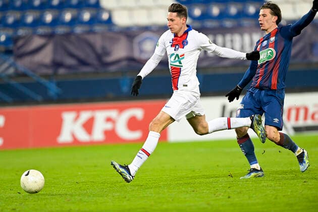 Fußball, Coupe de France, SM Caen - Paris St. Germain Julian Draxler (PSG) FOOTBALL : SM Caen vs PSG - 1 32 de Finale - Coupe de France - 10 02 2021 JBAutissier Panoramic 