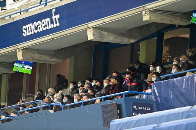 Fußball, Coupe de France, SM Caen - Paris St. Germain public dans les tribunes du stade Michel d Ornanon de Caen FOOTBALL : SM Caen vs PSG - 1 32 de Finale - Coupe de France - 10 02 2021 JBAutissier Panoramic 