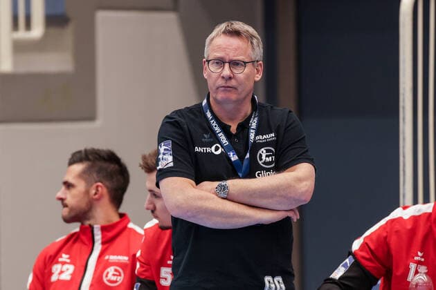 11 02 2021, Handball, Bundesliga, Liqui Moly HBL, Season 2020 2021, 18 Matchday TUSEM Essen MT Melsungen, Head Coach Gudmundur Gudmundsson MT Melsungen Essen Sportpark AM Hallo NRW Germany xRHR PHOTO DEx