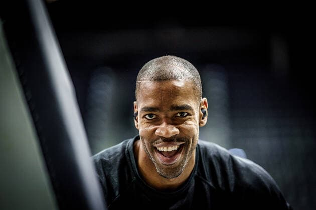Basketball Oldenburg 12 02 2021 Season 2020 2021 easyCredit BBL 18 Matchday EWE Baskets JobStairs GIESSEN 46ers Basketball Oldenburg 12 02 2021 Season 2020 2021 easyCredit BBL 18 Matchday EWE Baskets JobStairs GIESSEN 46ers BRANDON THOMAS, No 33 editorial use only commercial use only by arrangement with the photographer Oldenburg Germany