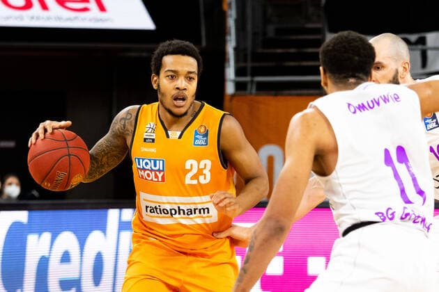 Troy Caupain Ratiopharm Ulm 23 GER, Ratiopharm Ulm vs BG Goettingen, easycredit 1 Bundesliga Basketball,18 Matchday, Season 2020 21, 12 02 2021 Ratiopharm Ulm vs BG Goettingen, 1 Basketball Bundesliga New Ulm. Copyright: xEibner-Pressefoto RogerxBuerkex EP_EER