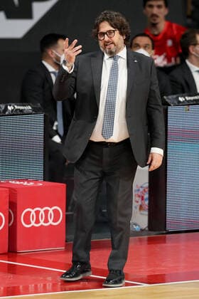 Coach Andrea Trinchieri FCBB during the 18th matchday in the Beko BBL Bundesliga on 12 02 2021 GER, Basketballl, Beko BBL Bundesliga, FC Bayern Basketball vs Fraport Skyliners, 12 02 2021 Muenchen Copyright: xMarcelxEngelbrechtx Eibner-Pressefotox EP_met