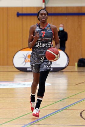 12 02 2021, xovx, Basketball Women, DBBL, 1 Bundesliga, BC Pharmaserv Marburg TSV 1880 Wasserburg Morgan Pullins TSV 1880 Wasserburg , Freisteller Marburg Sporthalle Georg Gaßmann Stadion Hessen Deutschland DE