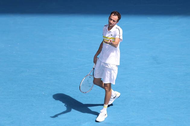 Daniil Medvedev, RUS, during third round of 2021 Australian Open in Melbourne, 13 02 2021