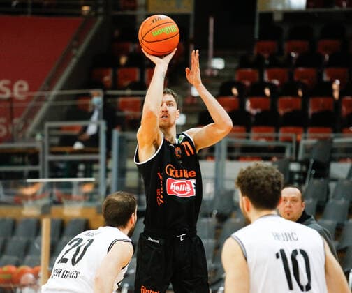 Rytis Pipiras wiha Panthers Schwenningen, 11 Bayer Giants Leverkusen vs wiha Panthers Schwenningen, Men, Basketball, 2 Liga, 21 Spieltag, ProA, 2020 2021, 13 02 2021 Bayer Giants Leverkusen vs wiha Panthers Schwenningen, Men, Basketball, 2 Liga, 22 Spieltag, 2020 2021, ProA, 13 02 2021 Leverkusen Copyright: xJulianxMeusel Eibner-Pressefotox EP_JML