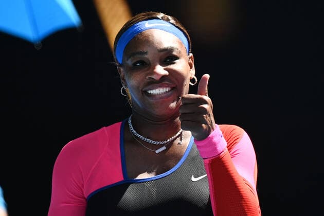 TENNIS AUSTRALIAN OPEN, Serena Williams of the United States celebrates after winning her fourth Round Women s singles match against Aryna Sabalenka of Belarus on Day 7 of the Australian Open at Melbourne Park in Melbourne, Sunday, February 14, 2021. ( NO ARCHIVING, EDITORIAL USE ONLY, NO USE IN BOOKS WITHOUT CONSENT MELBOURNE VIC AUSTRALIA  Copyright: xDEANxLEWINSx 20210214001520485812