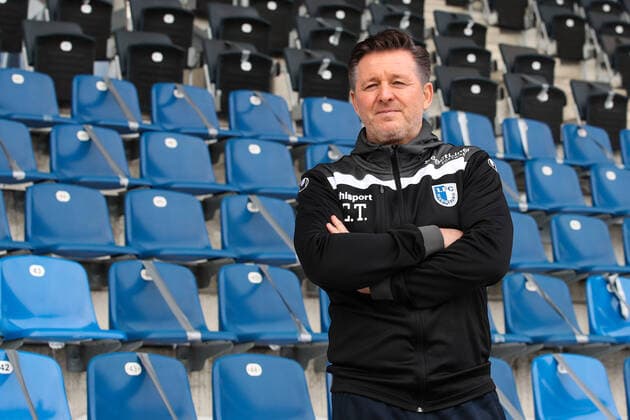 Coach Christian Titz 1 FC Magdeburg 3 Liga Football Season 2020 2021 Presentation at 1 FC Magdeburg in the MDCC Arena in Magdeburg Football,Man,Men,Germany,13 02 2021
