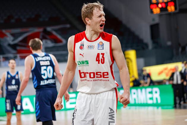 Christian Sengfelder Brose Bamberg, 43 Brose Bamberg Alba Berlin easyCredit BBL Basketball Bundesliga Basketball Season 2020 21 19 Matchday, 14 02 2021 Bamberg, Brose Arena Copyright: DanielxLöb