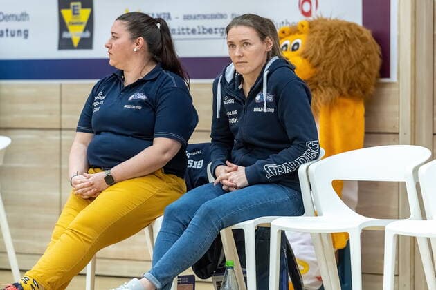 Sandra Rosanke Head Coach, GISA Lions SV Halle and Rachael Vanderwal Co Coach, GISA Lions SV Halle GISA Lions SV Halle vs TSV 1880 Wasserburg Basketball 1 Bundesliga ERDGAS Sportarena Halle Saale 14 02 2021 Photo Holger John Sachsen Anhalt Germany ERDGAS Sportarena Halle Saale
