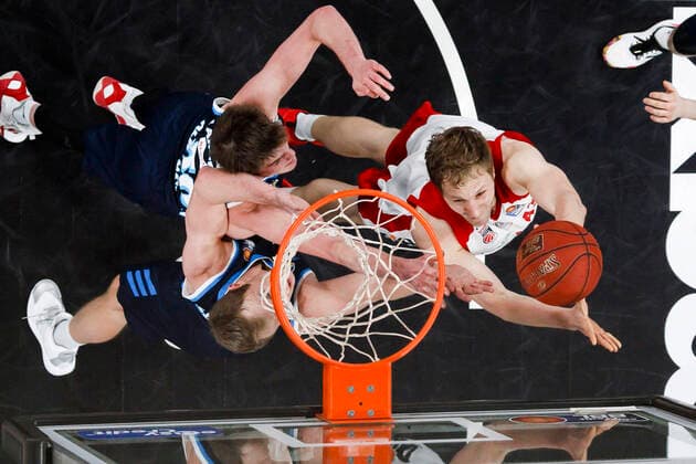 right Christian Sengfelder Brose Bamberg, 43 bottom left Luke Sigma Alba Berlin, 43 top left Ben Lammers Alba Berlin, 50 Brose Bamberg Alba Berlin easyCredit BBL Basketball Bundesliga Basketball Season 2020 21 19 Matchday, 14 02 2021 Bamberg, Brose Arena Copyright: DanielxLöb