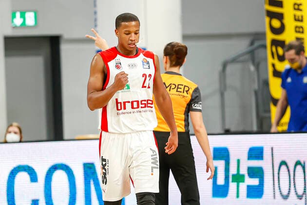 Devon Hall Brose Bamberg, 22 Brose Bamberg Alba Berlin easyCredit BBL Basketball Bundesliga Basketball Season 2020 21 19 Matchday, 14 02 2021 Bamberg, Brose Arena Copyright: DanielxLöb