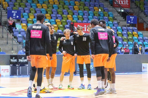Basketball Bundesliga,Fraport Skyliners ratiopharm Ulm,2021 02 14,GER, im the team from ratiopharm Ulm, ,Eibner Pressefoto Uli Scherbaum Fraport Skyliners ratiopharm Ulm Frankfurt Copyright: xEibner-Pressefoto UlrichxScherbax EP_usm
