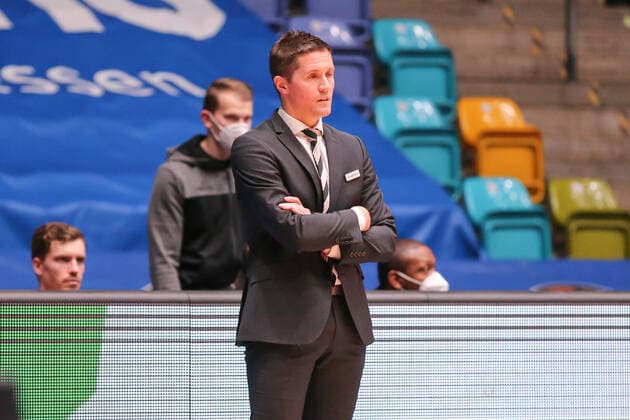 Basketball Bundesliga,Fraport Skyliners ratiopharm Ulm,2021 02 14,GER, im Holmann Jaka, HC ratiopharm Ulm , ,Eibner Pressefoto Uli Scherbaum Fraport Skyliners ratiopharm Ulm Frankfurt Copyright: xEibner-Pressefoto UlrichxScherbax EP_usm