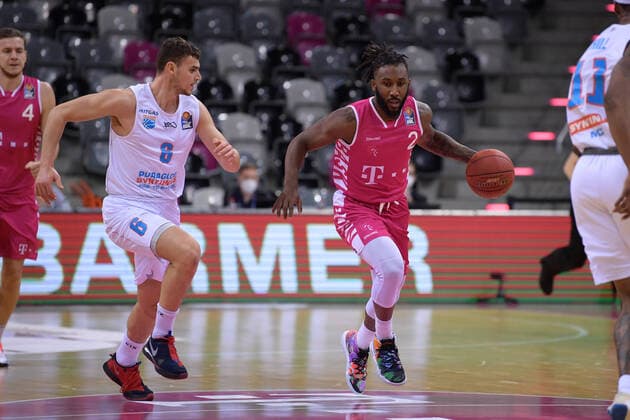 easyCredit BBL, Telekom Baskets Bonn vs Syntainics MBC, 14 02 2021 Xavier Pollard Telekom Baskets Bonn 2 , easyCredit BBL, Telekom Baskets Bonn vs Syntainics MBC on 14 02 2021 at Telekom Dome Bonn, Bonn Nordrhein Westfalen Copyright: xBEAUTIFULxSPORTS Mueller-Laschetx